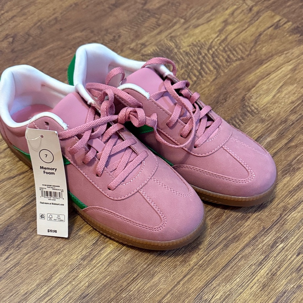 No Boundaries Pink and Green Sneakers